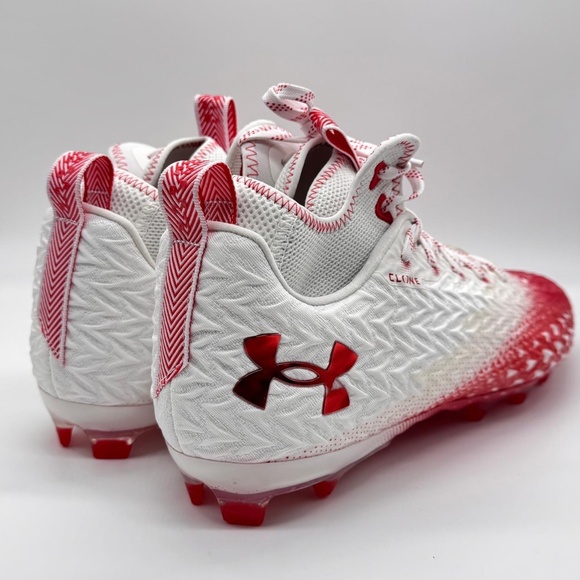 Under Armour Spotlight Clone 3.0 MC Football Cleats White Red Mens Size 15 main image 6